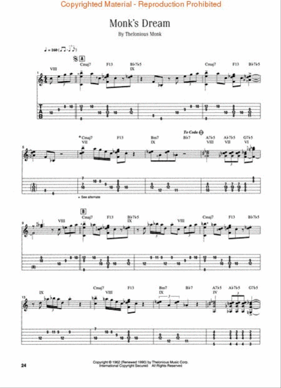 Thelonious Monk for Guitar Electric Guitar scores gallery preview page 4