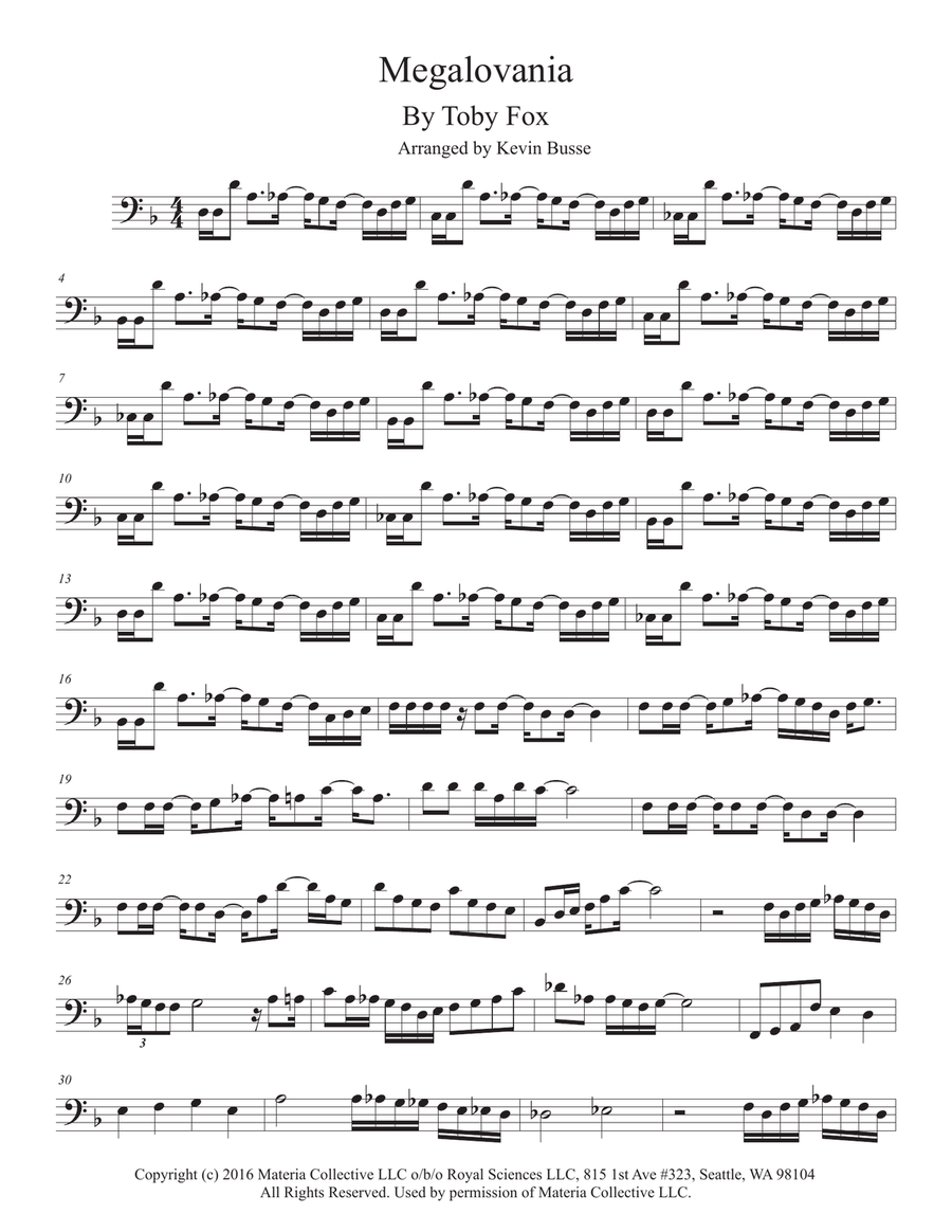 MEGALOVANIA (from Undertale) MEGALOVANIA (from Undertale) Cello Solo scores gallery preview page 1