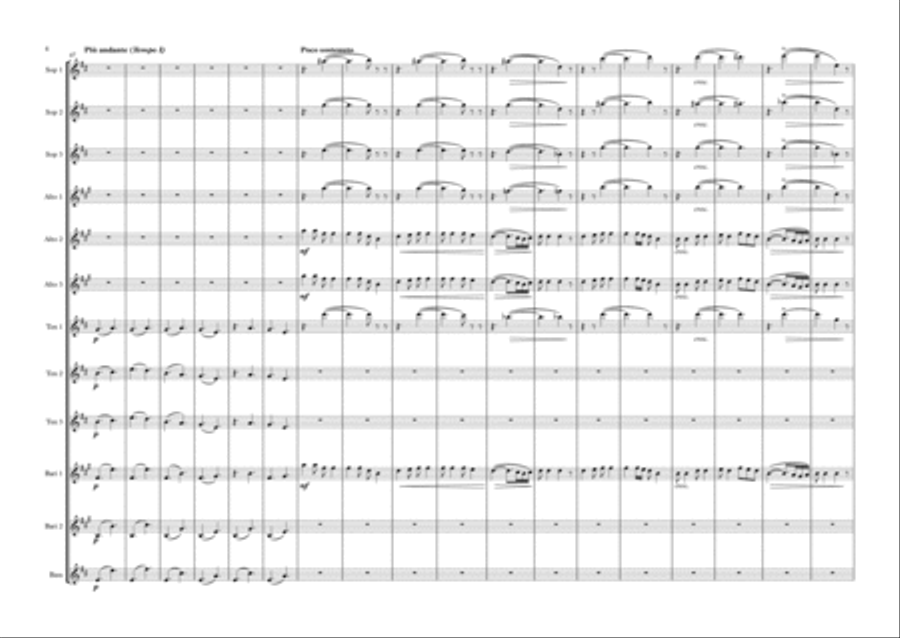Hungarian Peasant Songs, arranged for Saxophone Choir Woodwind Ensemble scores gallery preview page 4