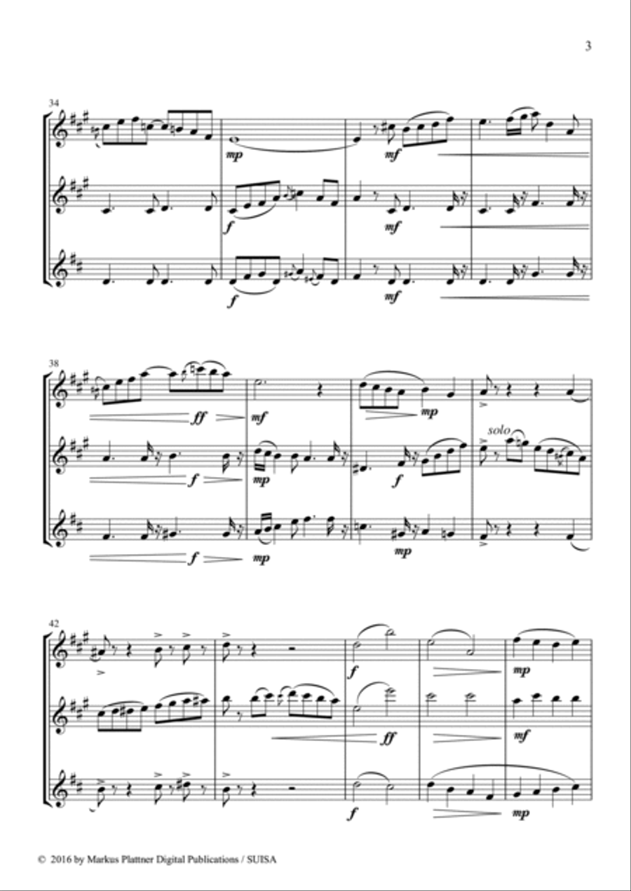 ‘Let Us Break Bread Together’ for Flute Trio (2 flutes and alto flute) Flute Trio scores gallery preview page 5