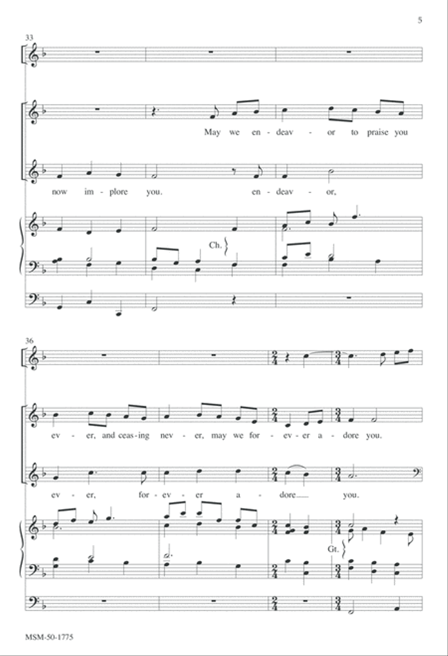 Lord Our God (Herre Gud) 4-Part scores gallery preview page 5