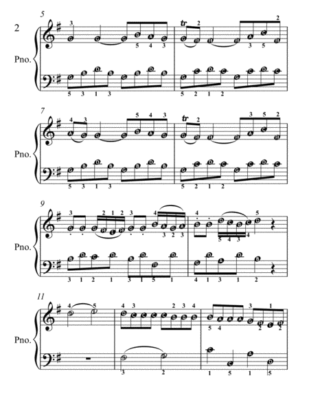 Eine Kleine Nachtmusik Easy Piano Sheet Music 2nd Edition