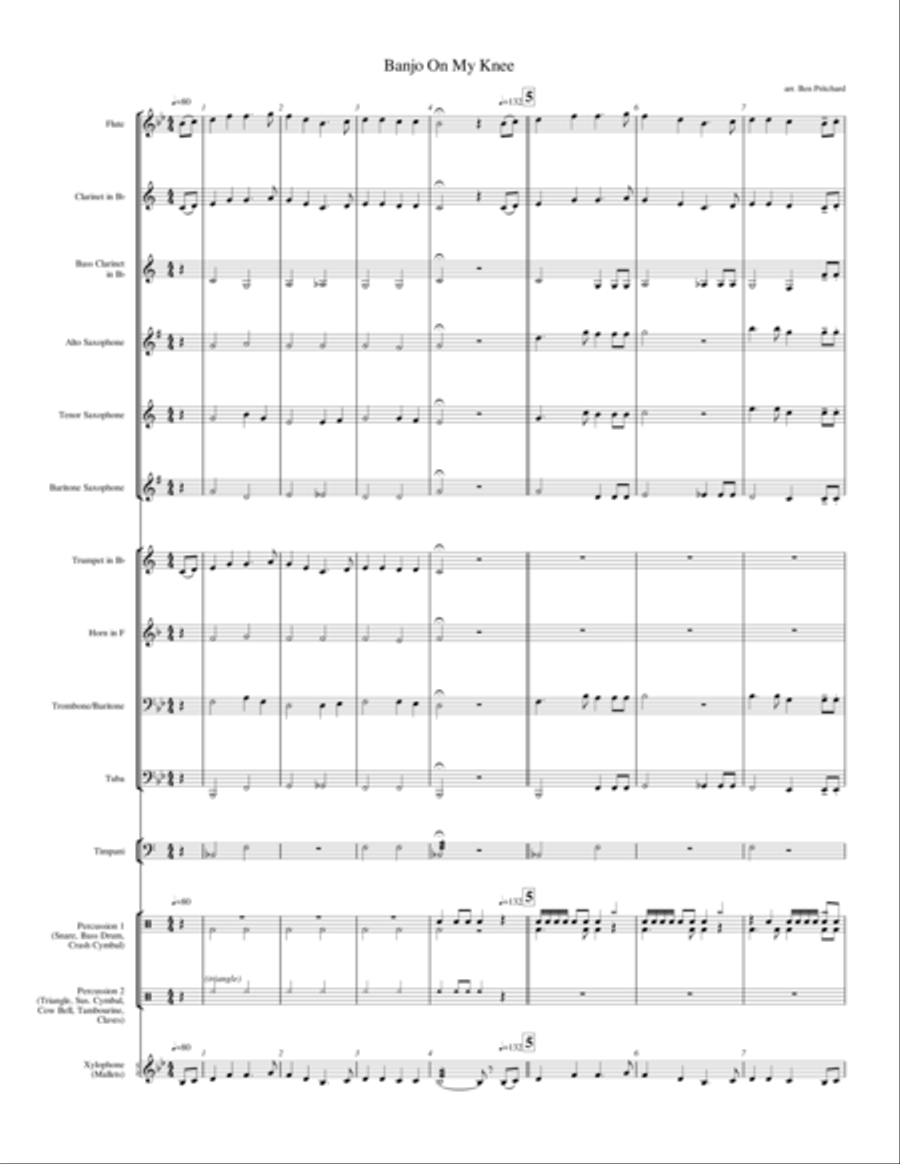 Banjo on my Knee Concert Band scores gallery preview page 1