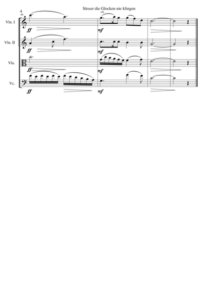 Süsser die Glocken (The bells never sound sweeter) for string quartet image number null