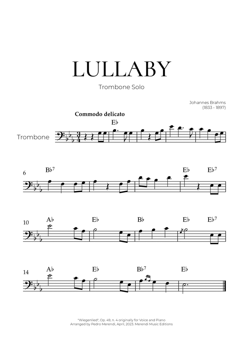 Lullaby (Trombone Solo) - Johannes Brahms image number null