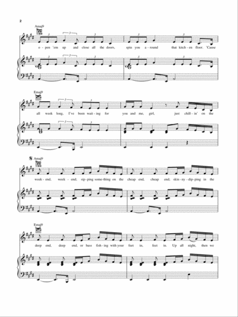 Weekend Piano, Vocal, Guitar scores gallery preview page 2