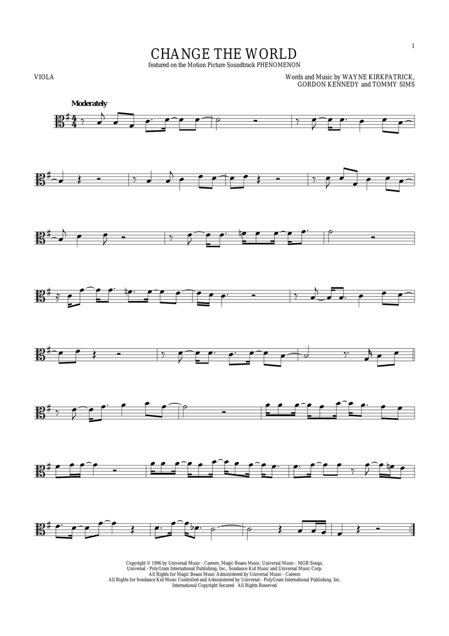 Change The World Viola Solo scores gallery preview page 1