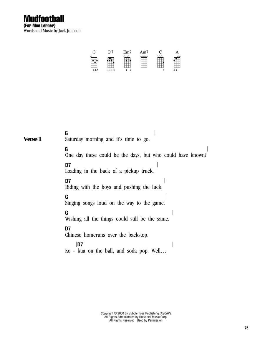 Mudfootball (For Moe Lerner) Ukulele scores gallery preview page 1