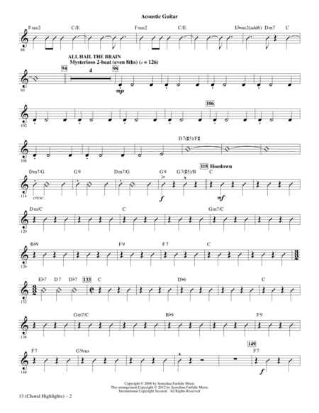 13 (Choral Highlights From The Broadway Musical) (arr. Roger Emerson) - Acoustic Guitar