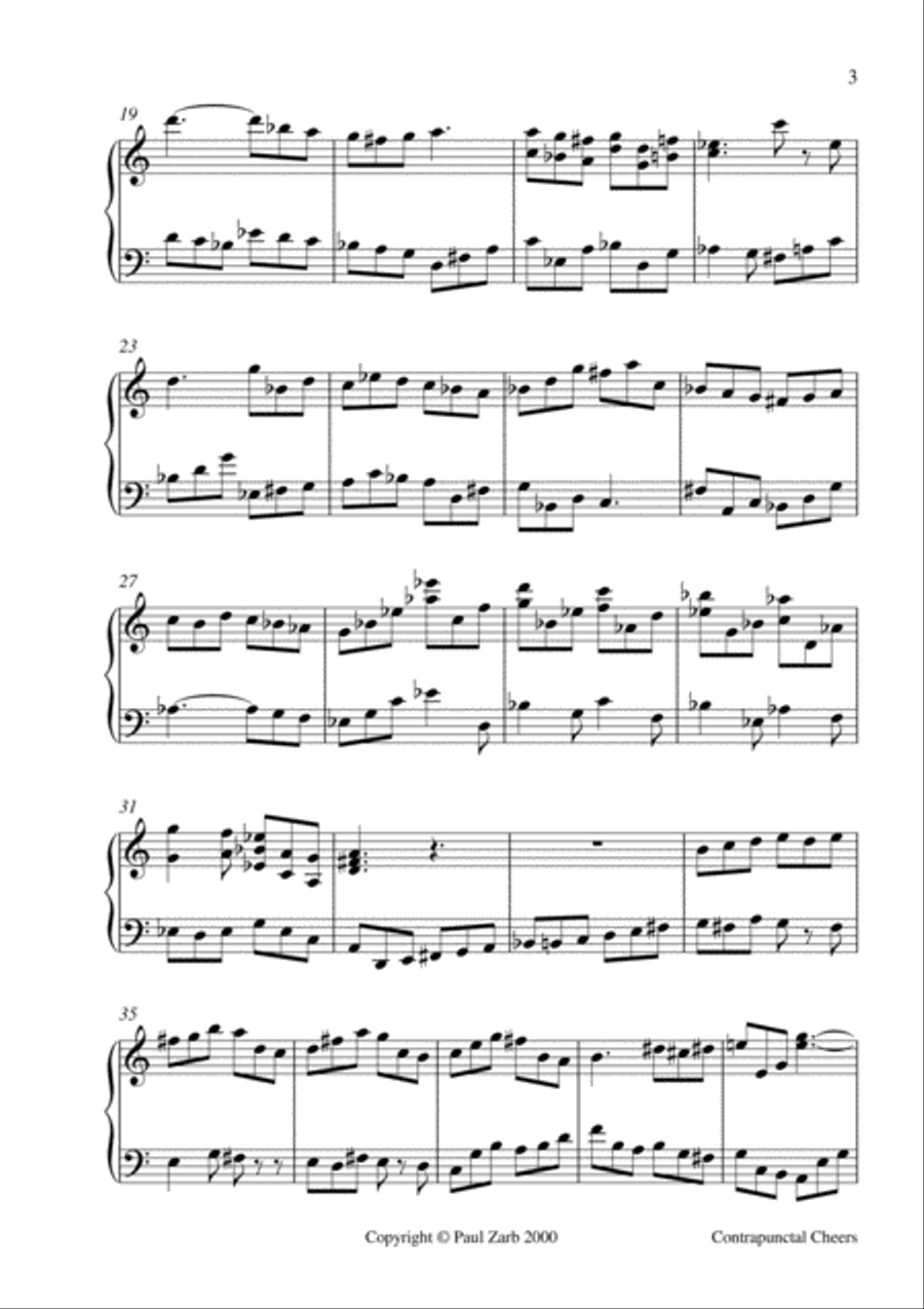 Contrapunctal Cheers Contrapunctal Cheers Piano Solo scores gallery preview page 3