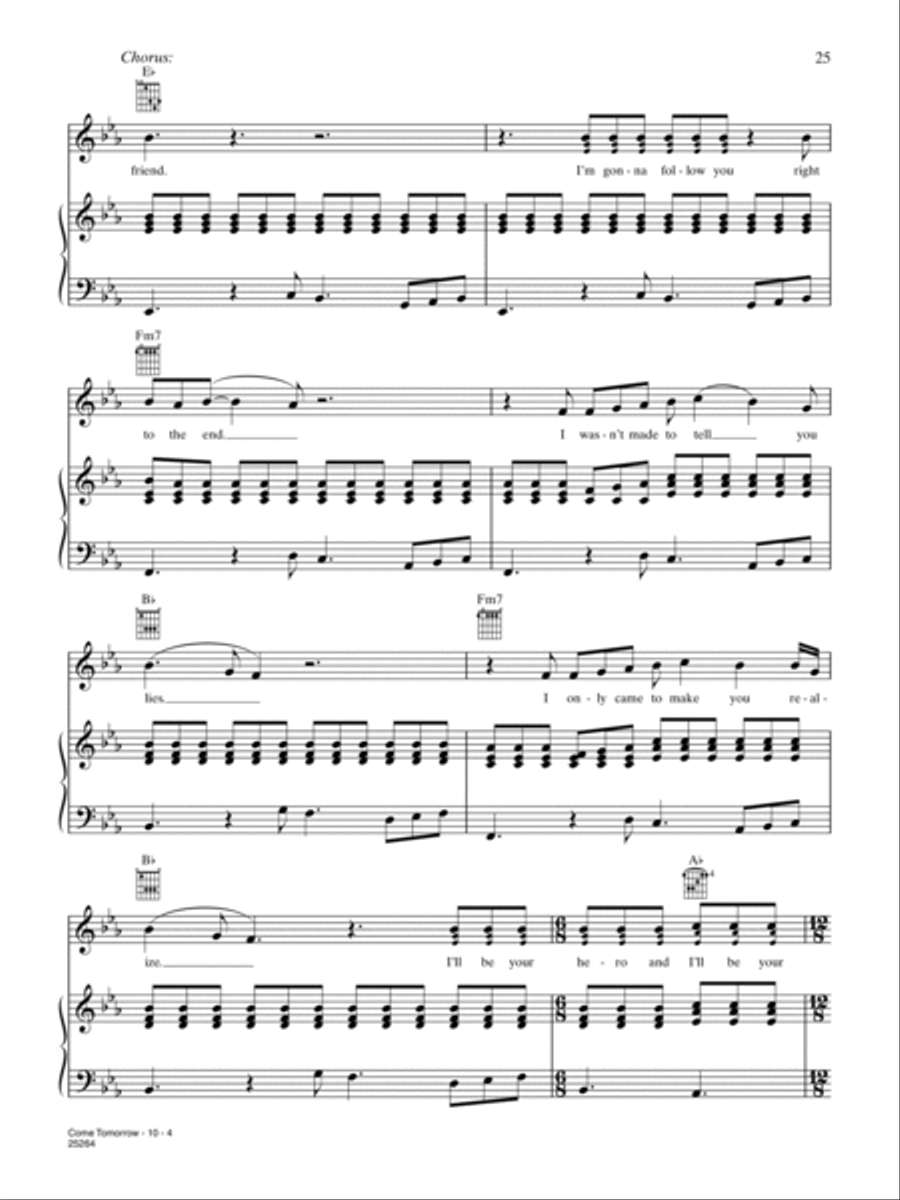 Come Tomorrow Piano, Vocal, Guitar scores gallery preview page 4