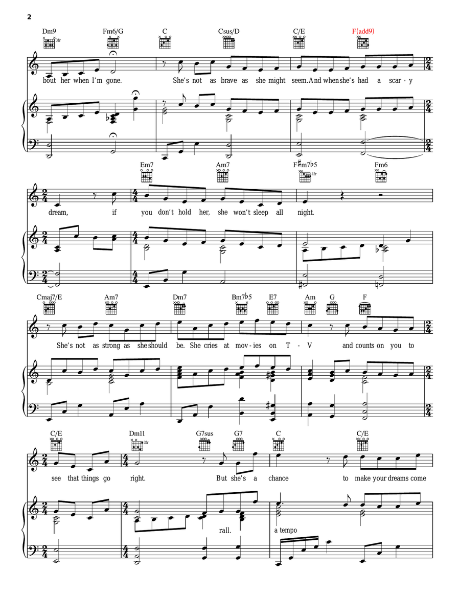 She Used To Be Mine Acoustic Guitar scores gallery preview page 2