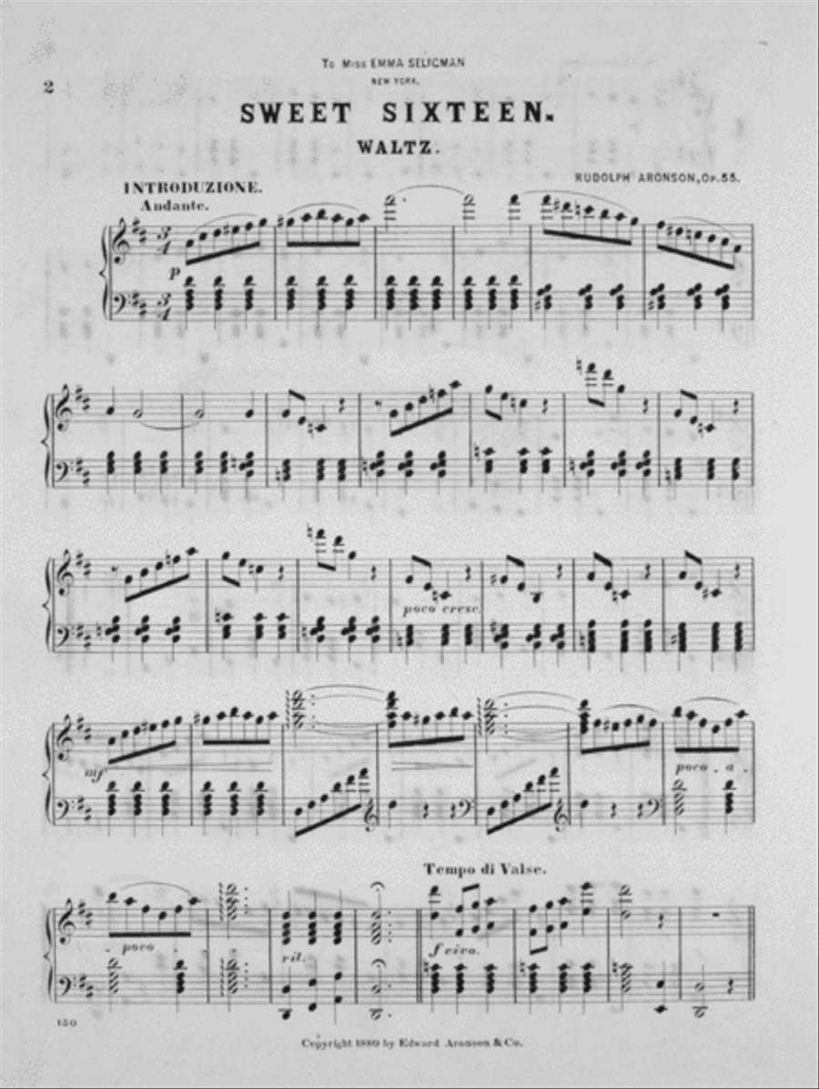 Sweet Sixteen. Waltz Piano Solo scores gallery preview page 2