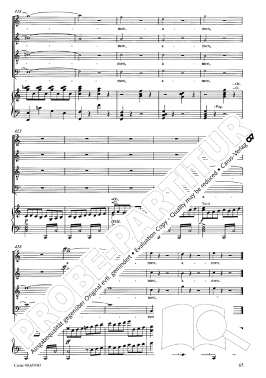 Mass in A flat major (Messe in As) 4-Part scores gallery preview page 66