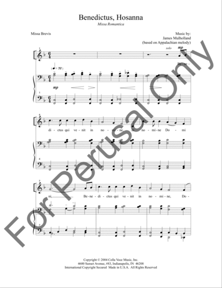 Benedictus, Hosanna 4-Part scores gallery preview page 2