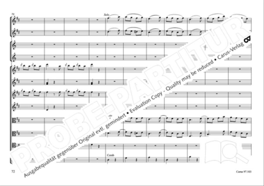 Concertone in D major Horn scores gallery preview page 73