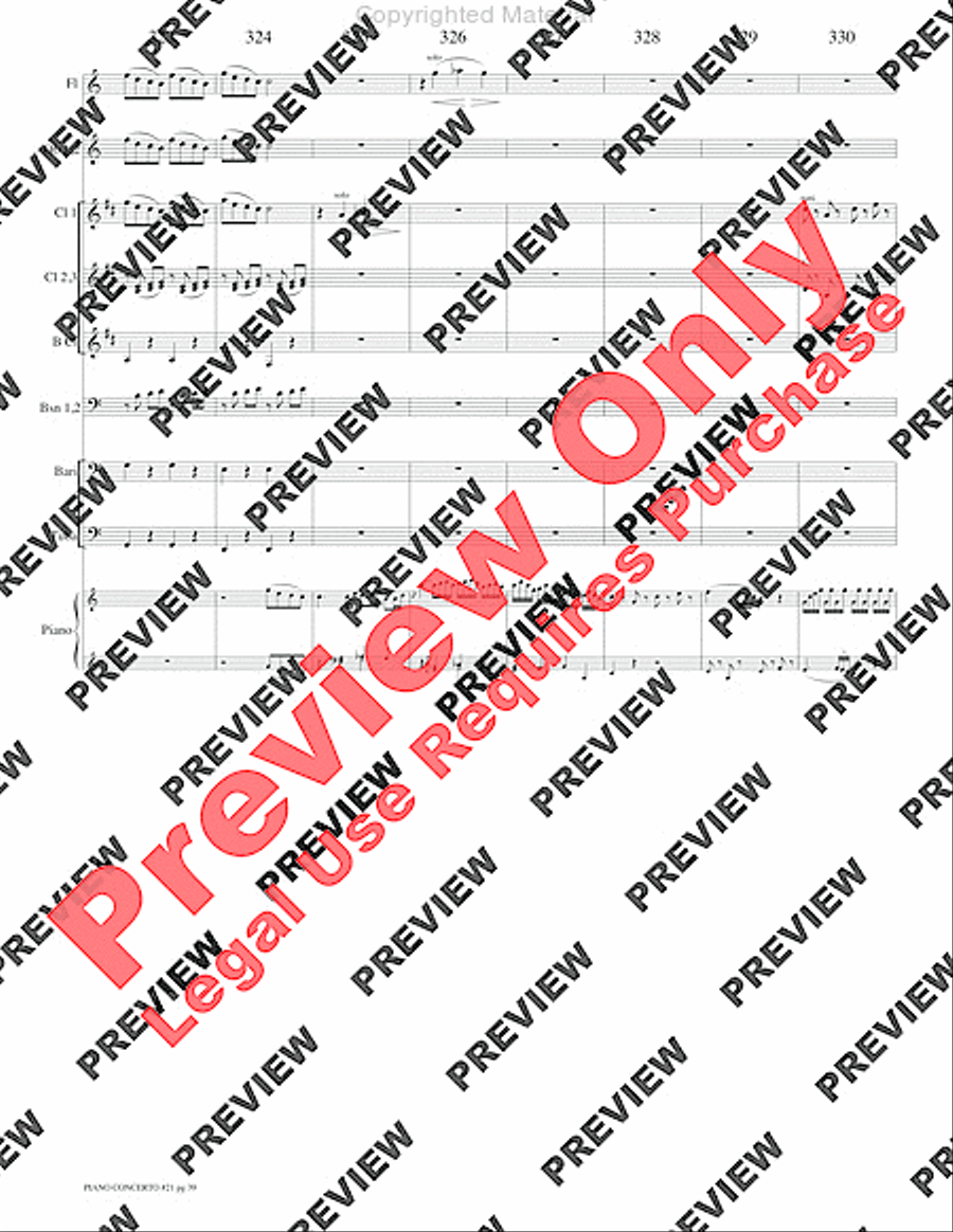 Piano Concerto No. 21, K. 467 (Movement I) Concert Band scores gallery preview page 42