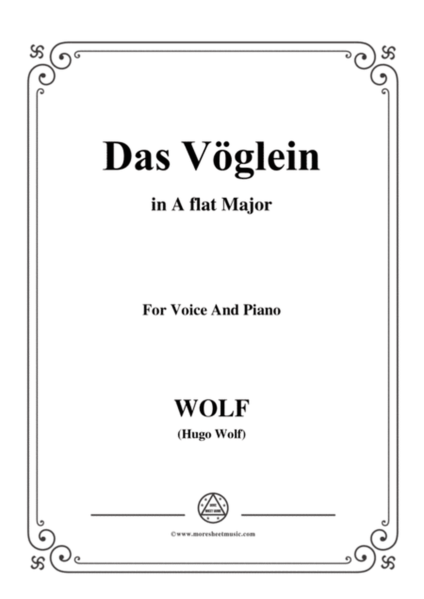 Wolf-Das Vöglein in A flat Major,for Voice and Piano image number null