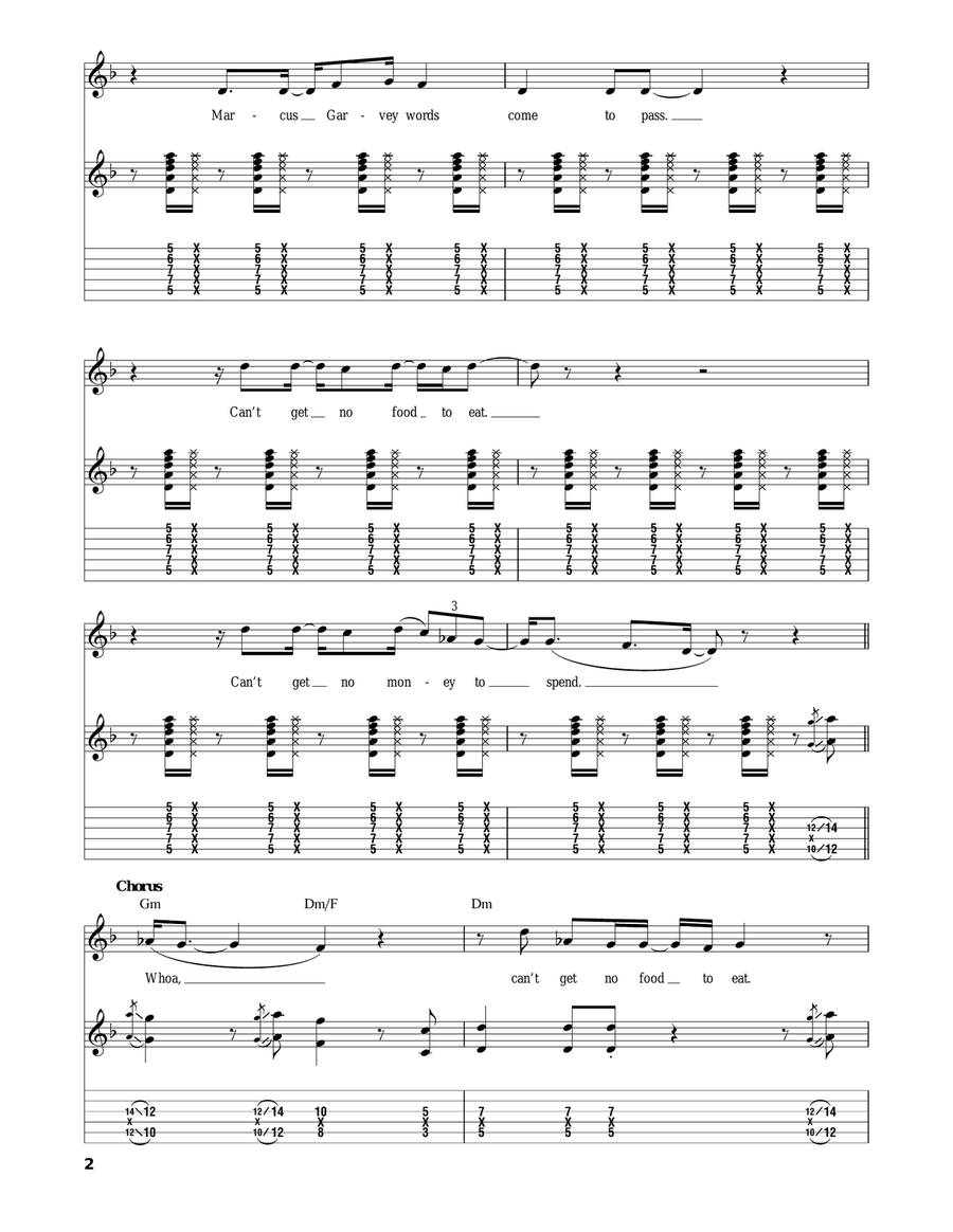 Marcus Garvey Marcus Garvey Acoustic Guitar scores gallery preview page 2