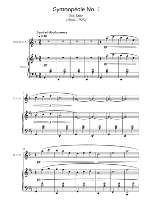 Gymnopedie No. 1 - Clarinet in A Solo w/ Piano