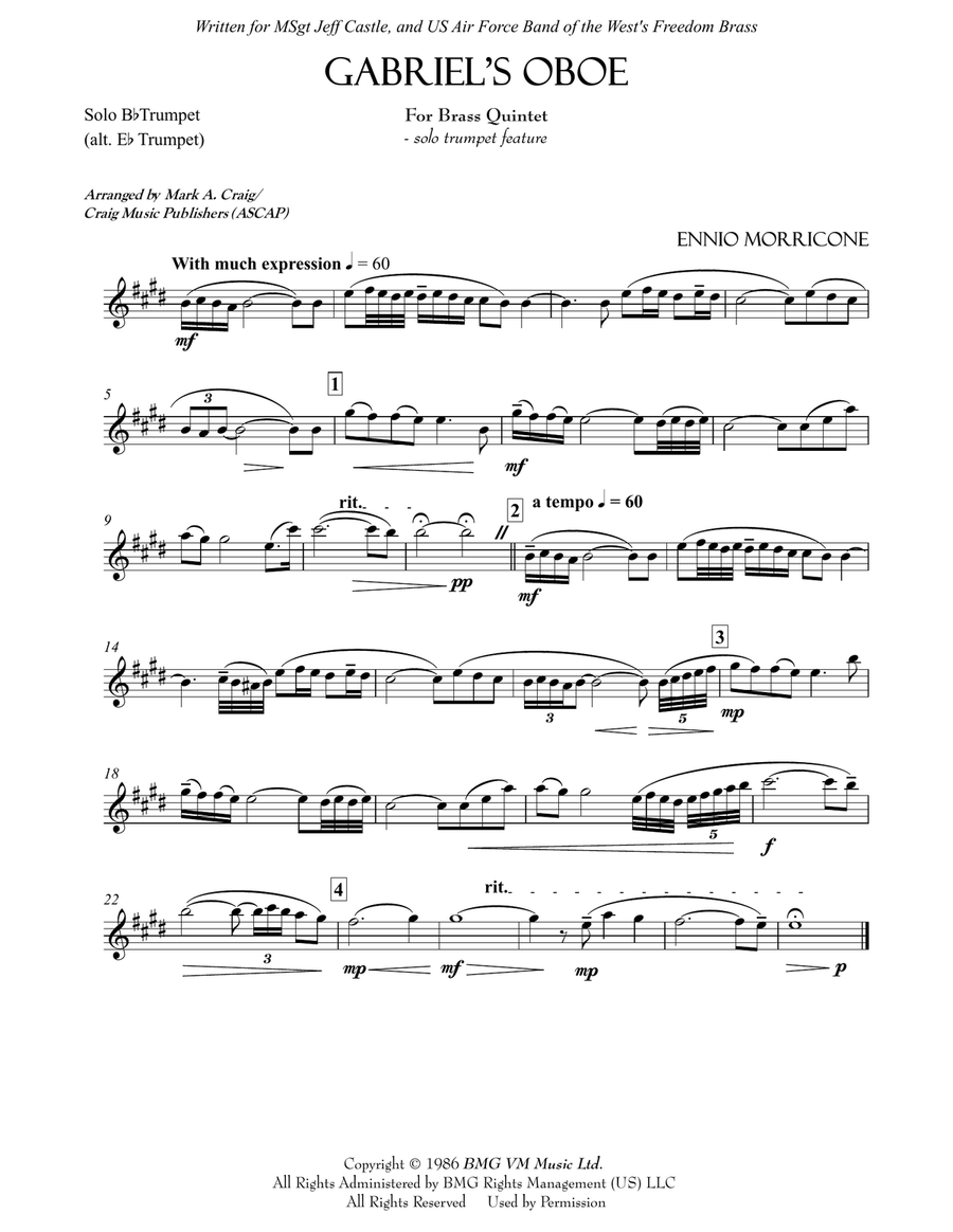 Gabriel's Oboe Brass Quintet scores gallery preview page 5