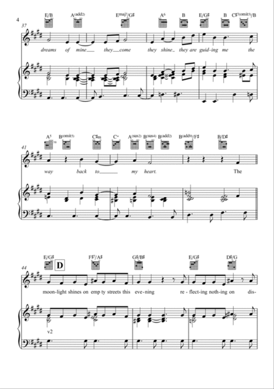 Dreams Of Mine Piano, Vocal, Guitar scores gallery preview page 4