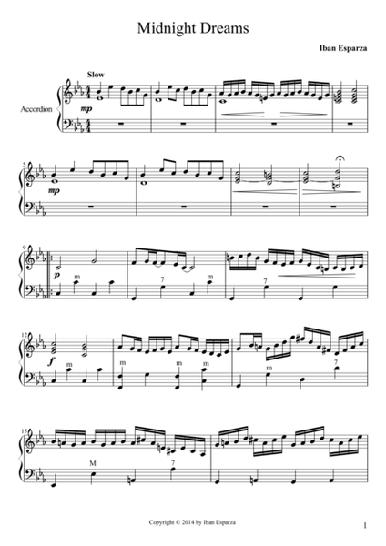 Midnight Dreams - Sheet music for chromatic accordion
