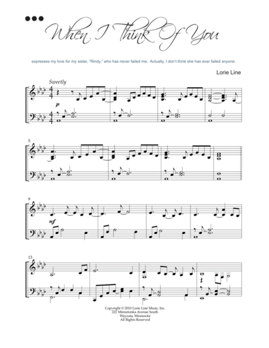 When I Think Of You Piano Solo scores gallery preview page 2
