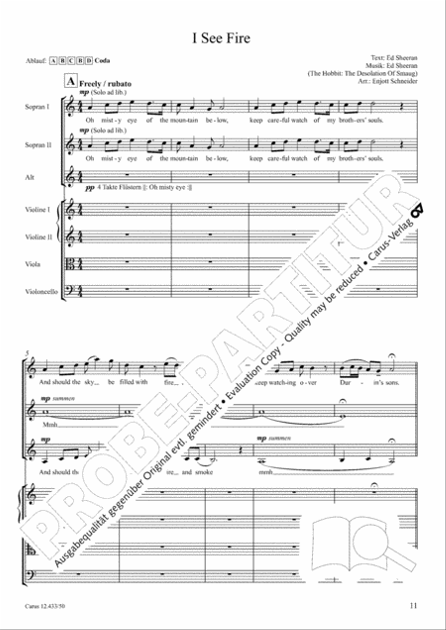 The Hobbit. Three Arrangements for youth choir (SSA) by Enjott Schneider SSA scores gallery preview page 6