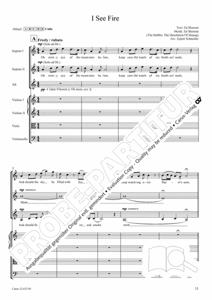 The Hobbit. Three Arrangements for youth choir (SSA) by Enjott Schneider