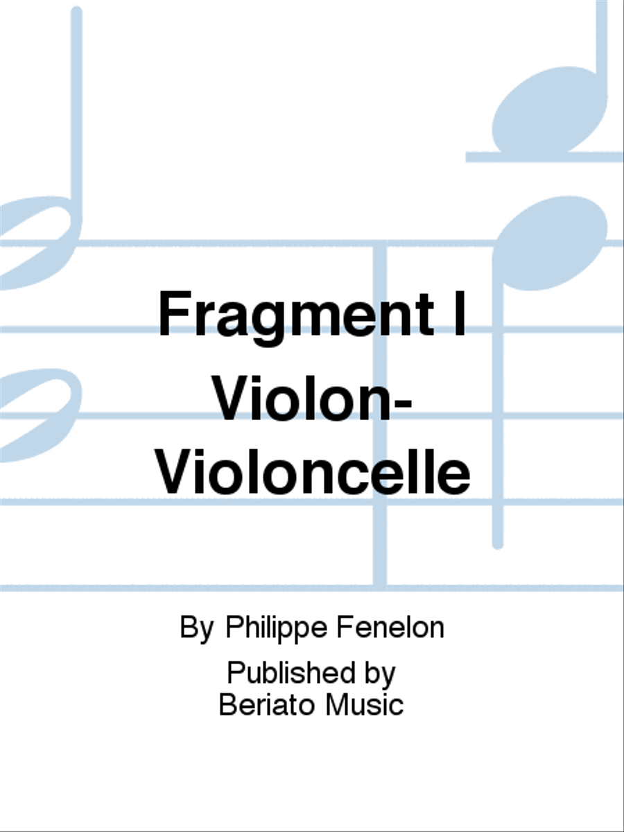 Fragment I Violon-Violoncelle Cello scores gallery preview page 1