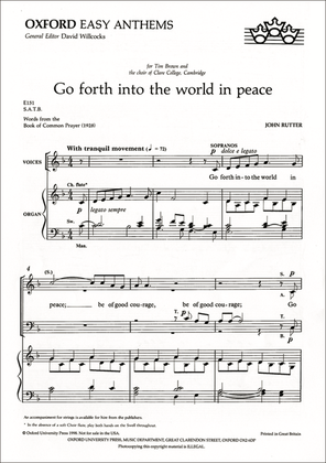 Go forth into the world in peace