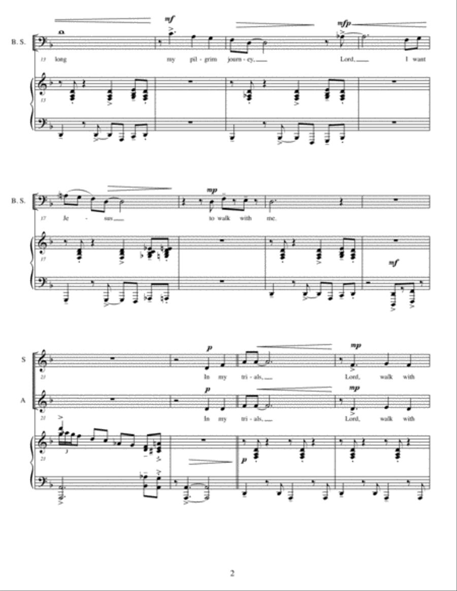 I Want Jesus to Walk With Me - choral version 4-Part scores gallery preview page 3