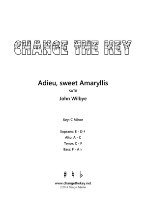Adieu, sweet Amaryllis - C Minor