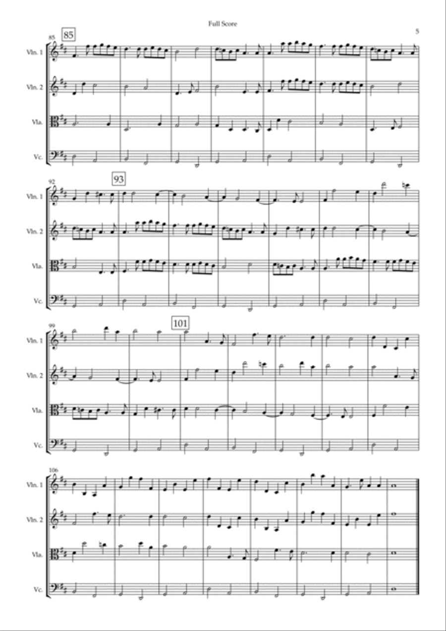 Canon in D Major (Johann Pachelbel) for String Quartet String Quartet scores gallery preview page 5