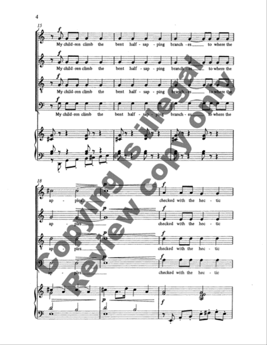 Three Summer Scenes: 3. Picking Apples SSA scores gallery preview page 15