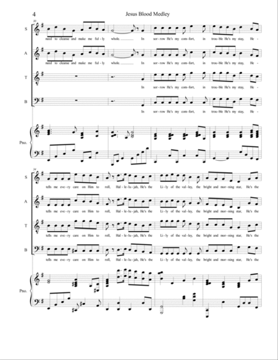 Jesus Blood Medley 4-Part scores gallery preview page 4