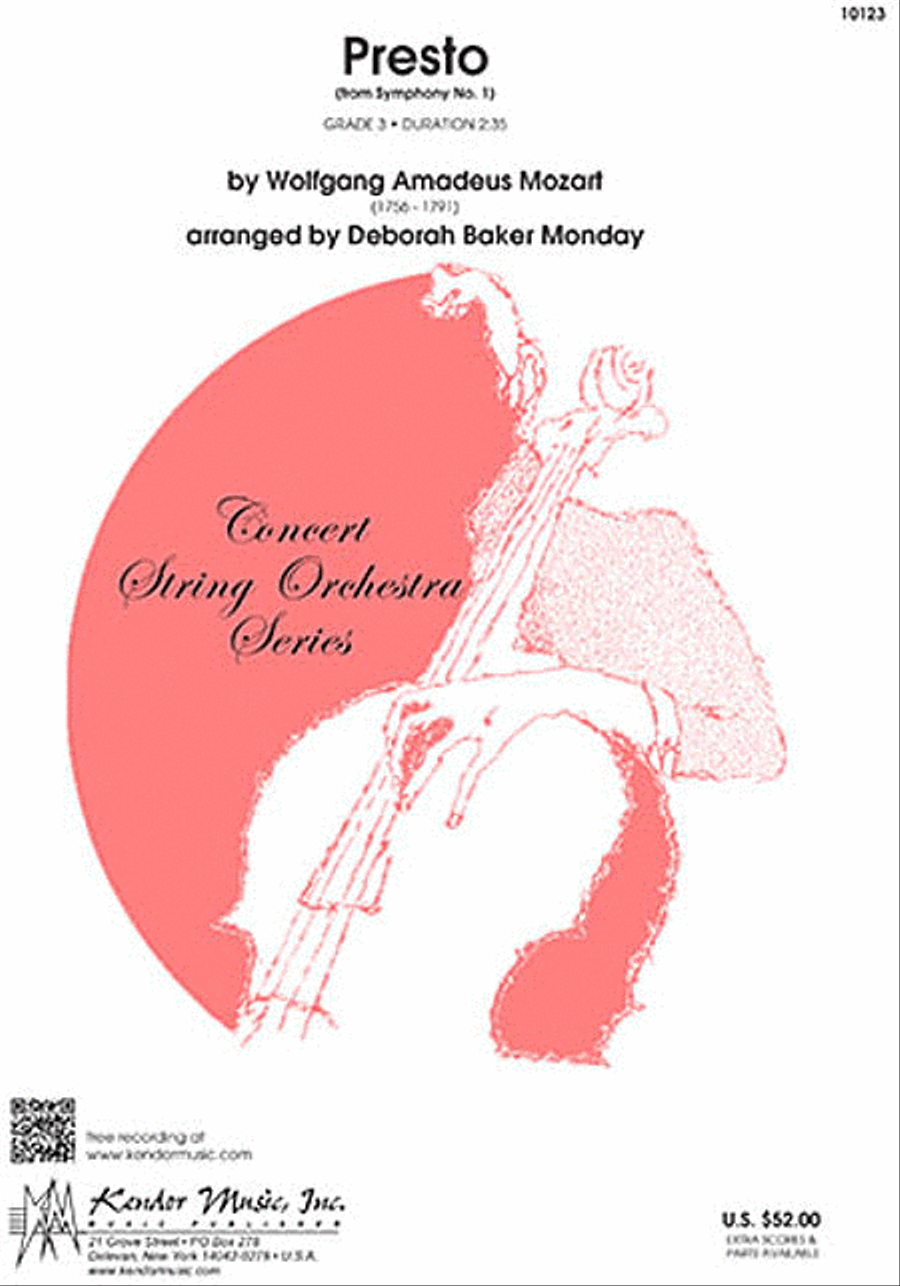 Book cover for Presto (from Symphony No. 1)