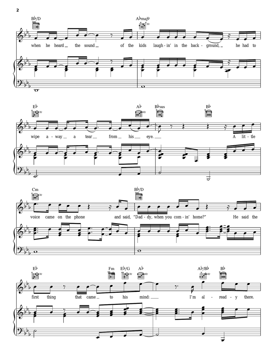 I'm Already There Piano, Vocal, Guitar scores gallery preview page 2