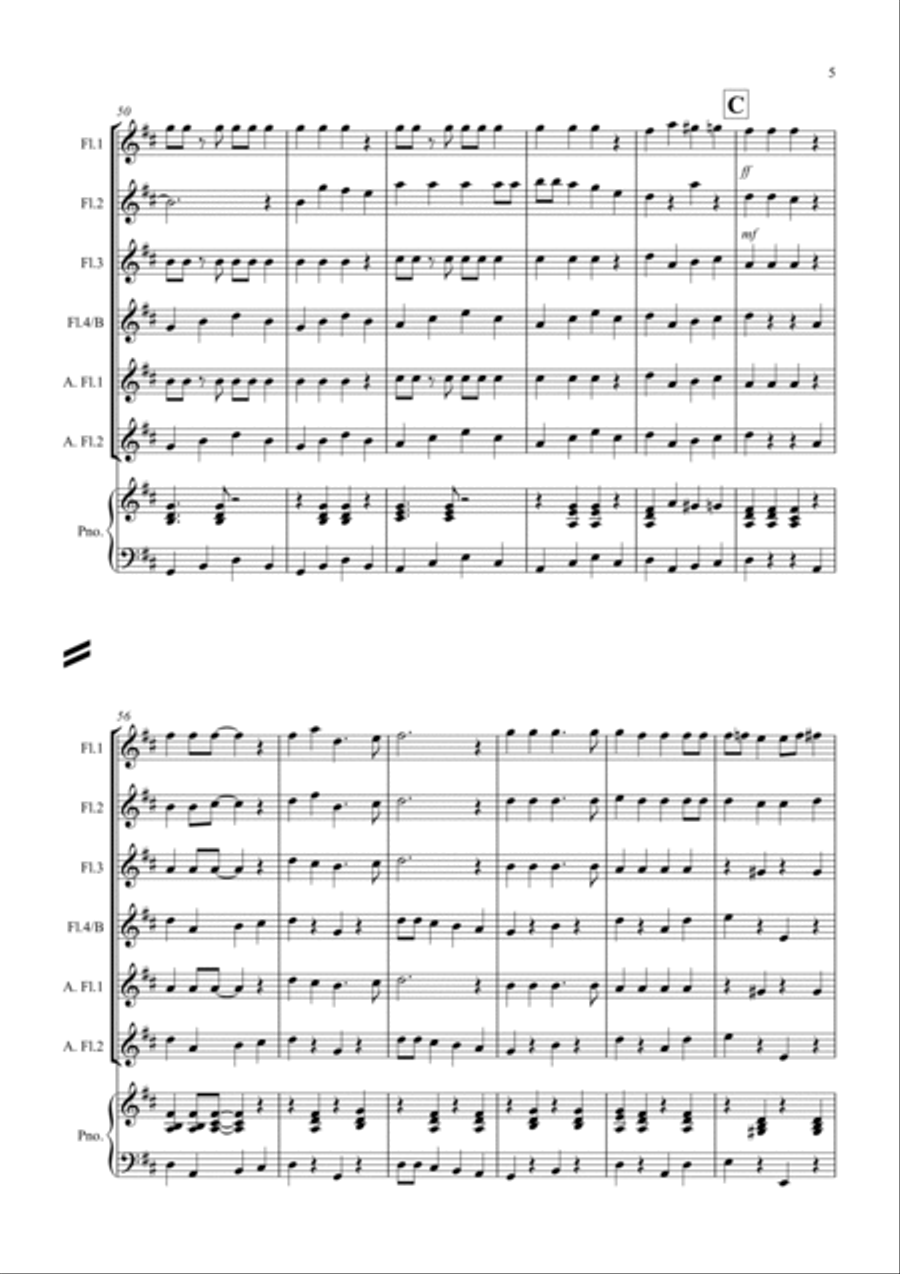3 Jazzy Christmas Pieces for Flute Quartet Flute Quartet scores gallery preview page 5