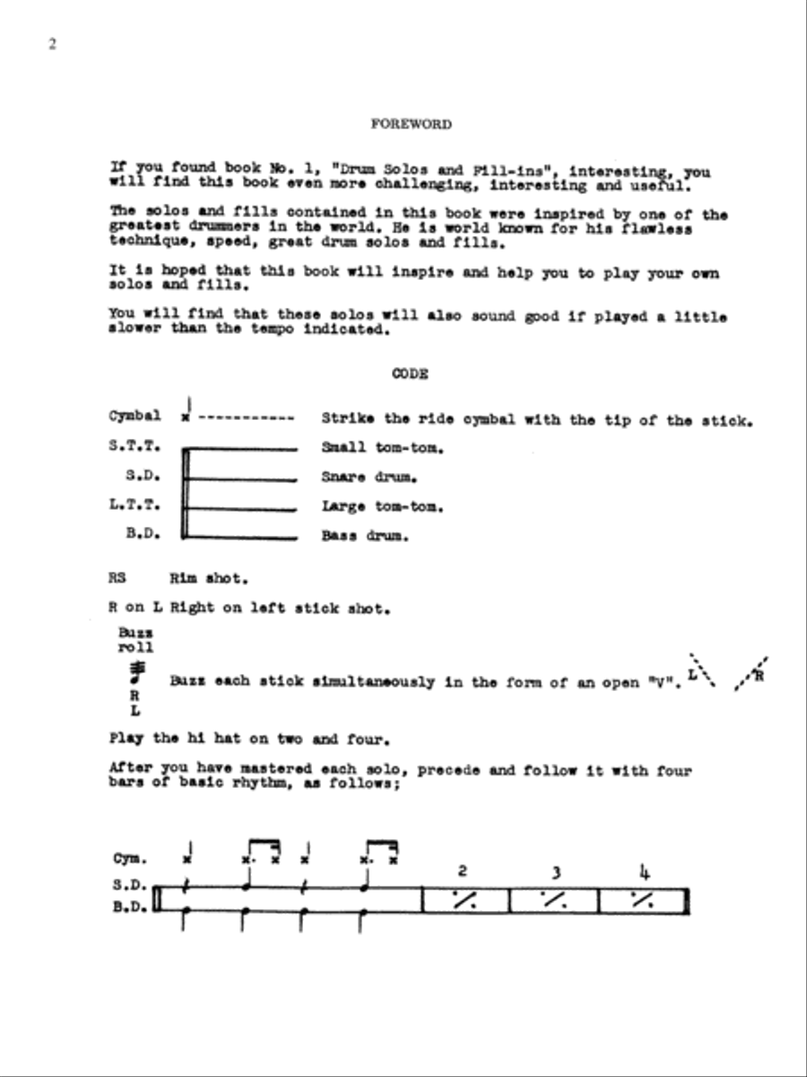Drum Solos and Fill-Ins for the Progressive Drummer, Book 2 Drum Set scores gallery preview page 2