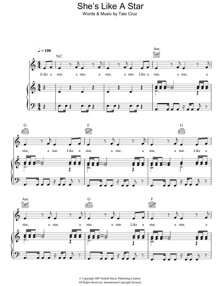 She's Like A Star She's Like A Star Acoustic Guitar scores gallery preview page 1