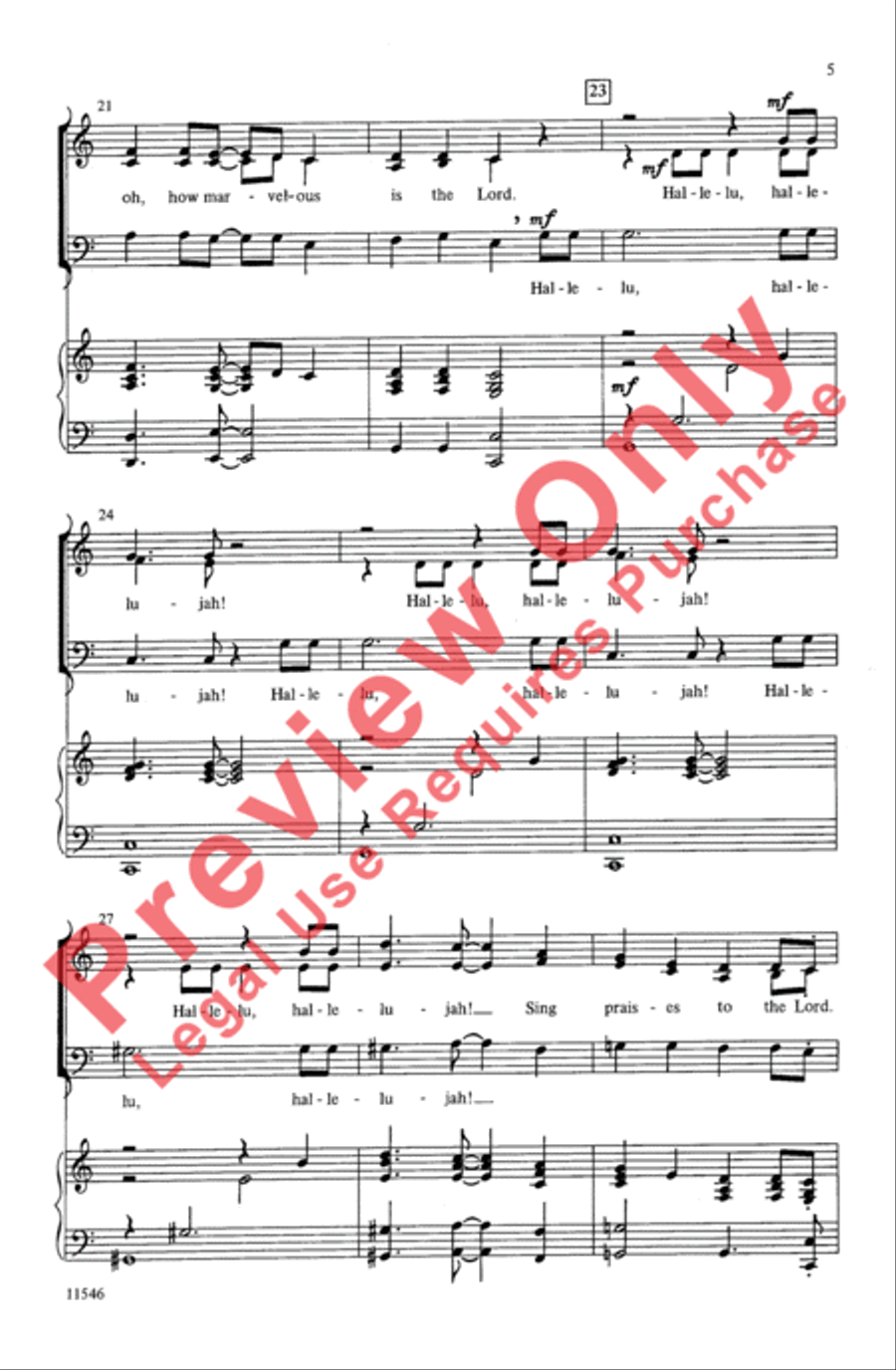 Oh, How Wonderful Is the Lord 3-Part scores gallery preview page 5