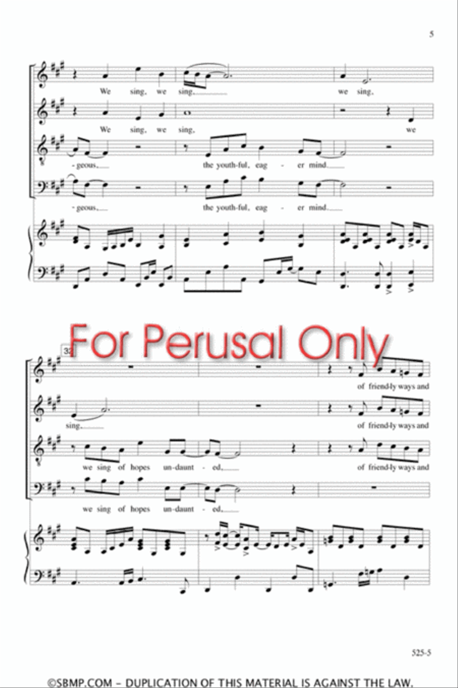We Sing of Golden Mornings - SATB Octavo 4-Part scores gallery preview page 5