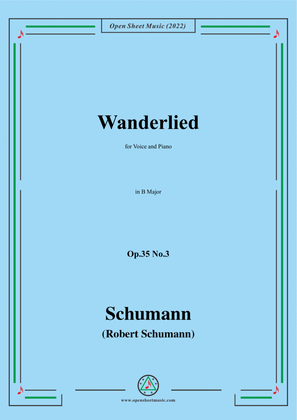 Book cover for Schumann-Wanderlied,Op.35 No.3, in B Major