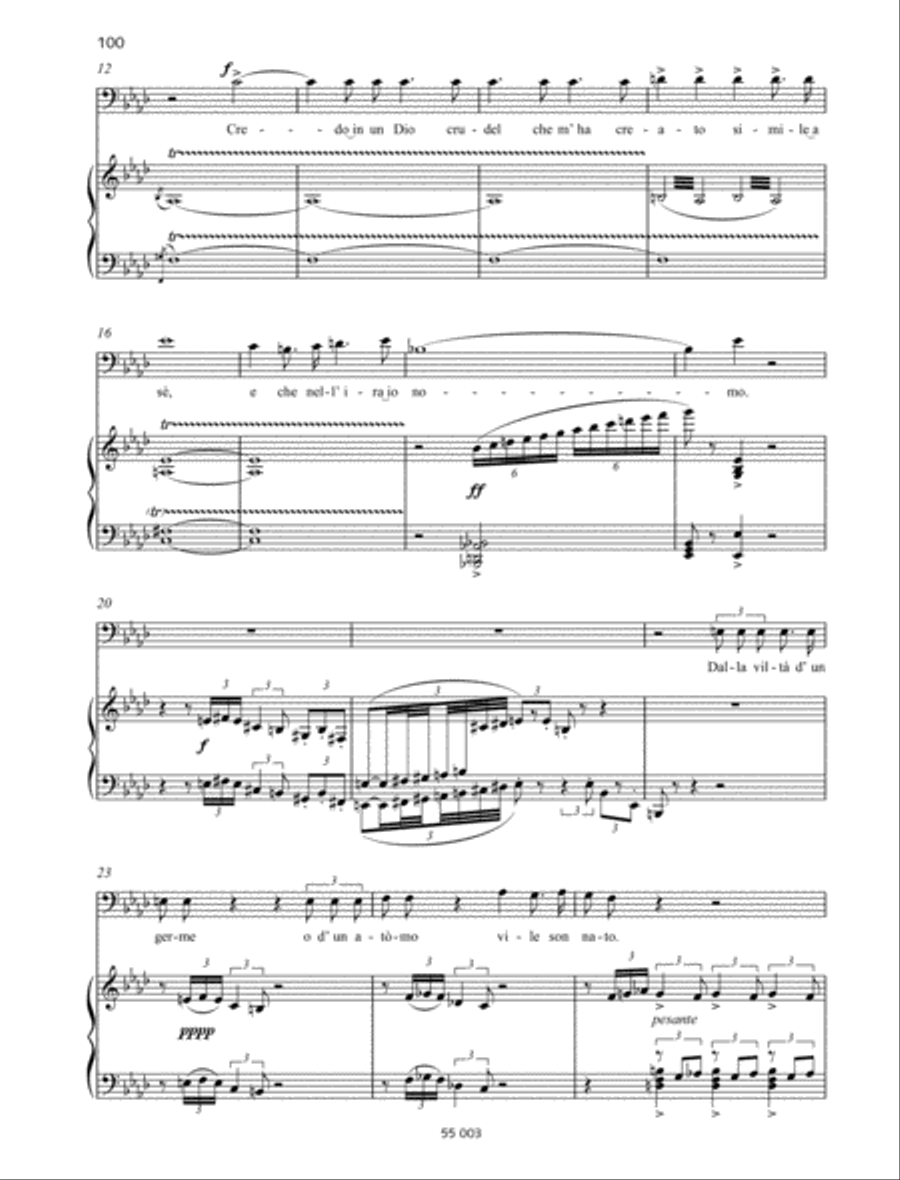 Vanne... Credo in un Dio crudel Baritone Voice scores gallery preview page 2
