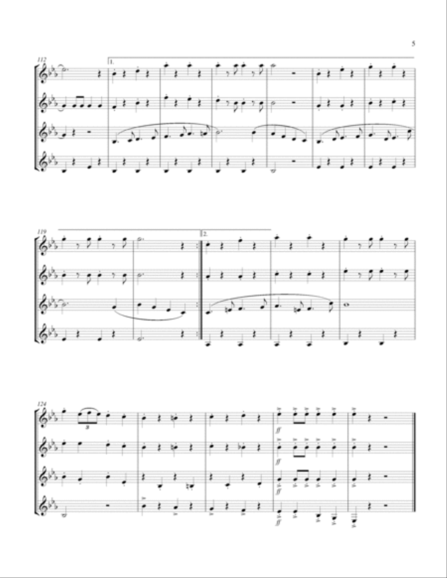 Alte Kameraden - Old Comrades (for Clarinet Quartet) Clarinet Quartet scores gallery preview page 6
