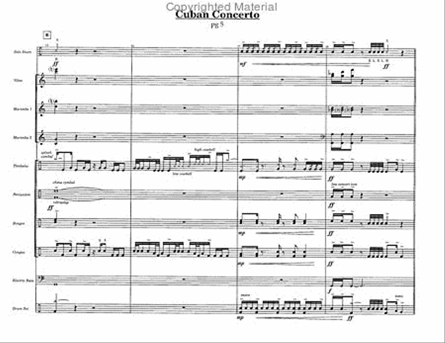 Cuban Concerto Percussion Ensemble scores gallery preview page 3