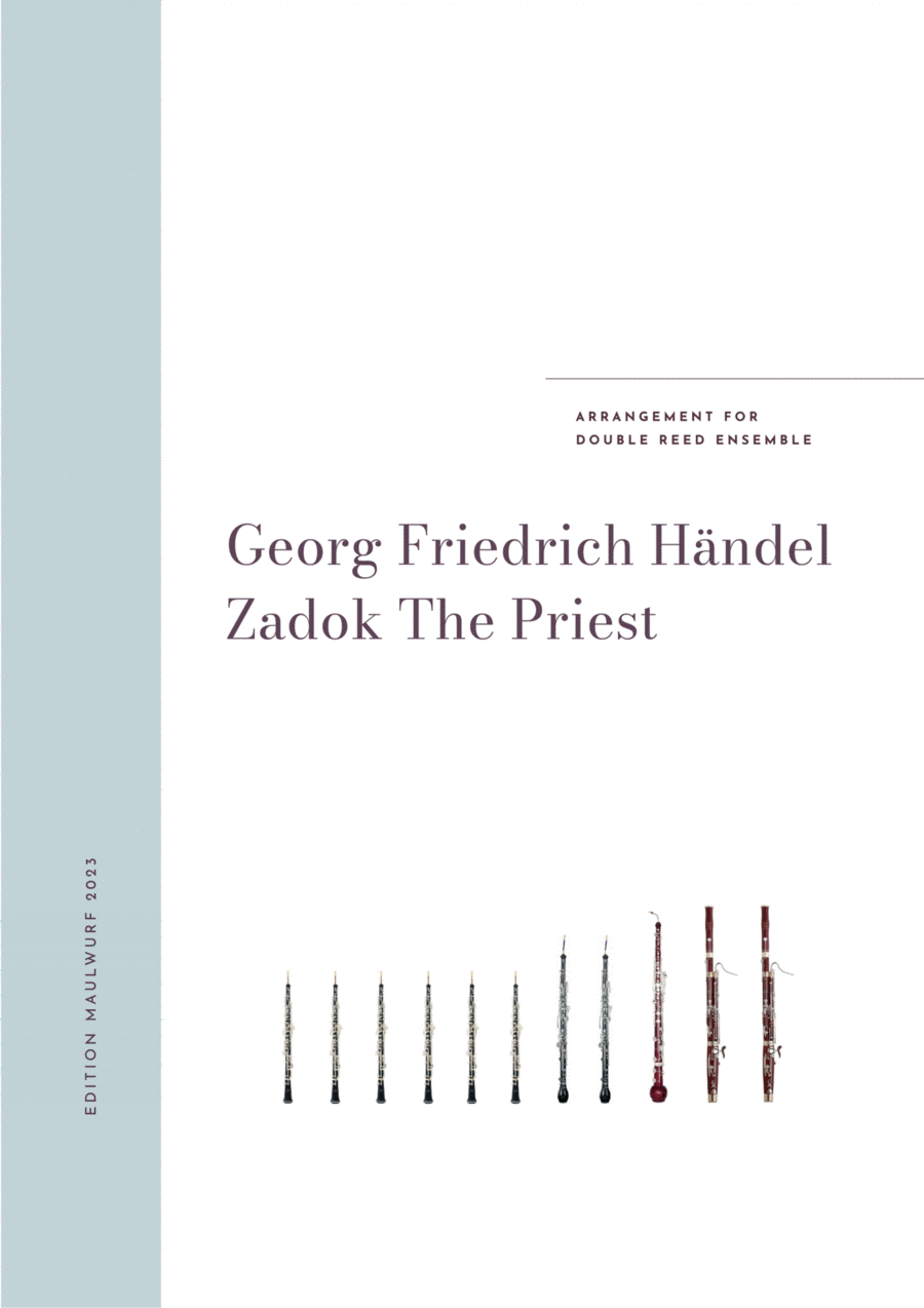Zadok The Priest Woodwind Quartet scores gallery preview page 1