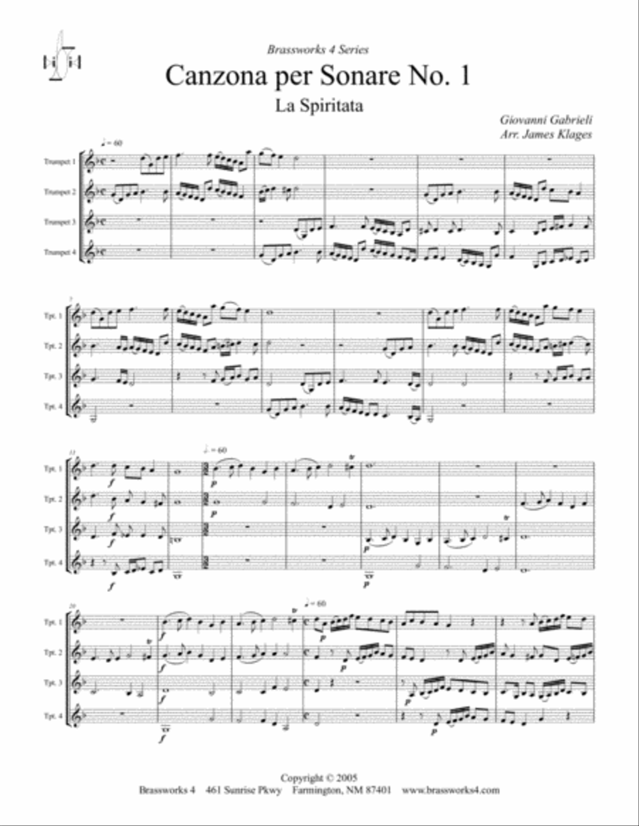 Canzona per Sonare No. 1 - La Spiritata Trumpet scores gallery preview page 2